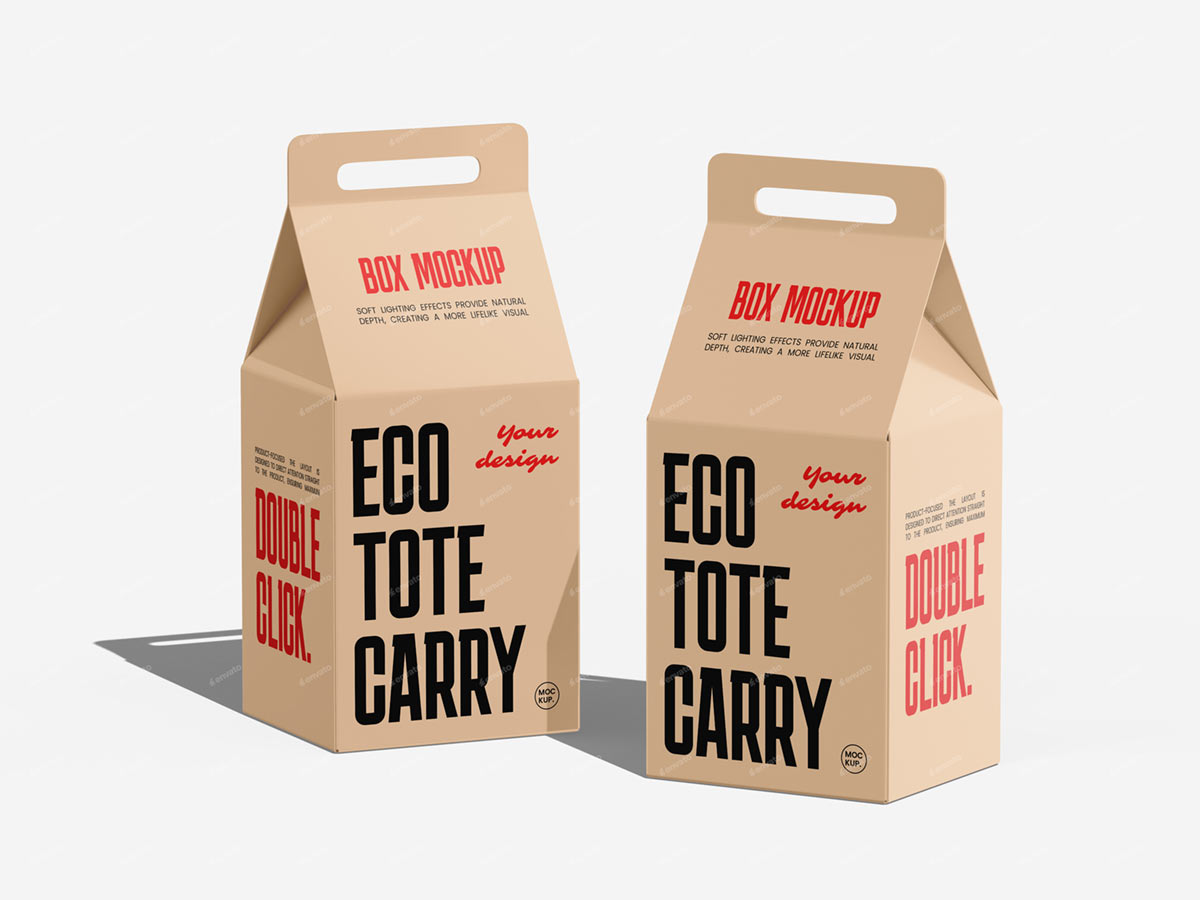 Eco Tote Carry Box Mockup 环保手提袋(图3) Eco Tote Carry Box Mockup 环保手提袋(图3)