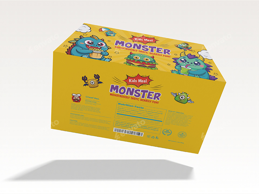 Kids Food Meal Template for Packaging 儿童食品餐盒包装(图5)