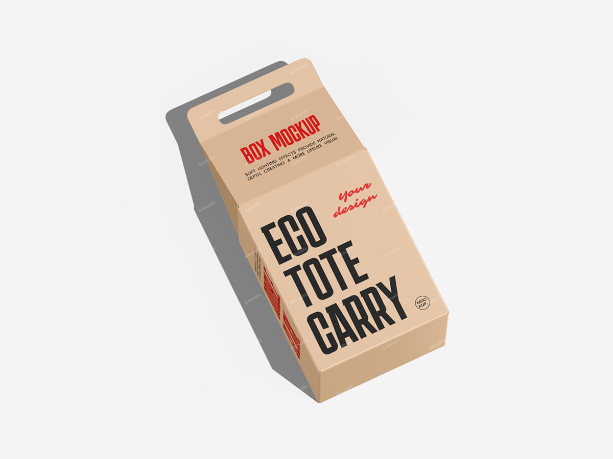 Eco Tote Carry Box Mockup 环保手提袋(图2) Eco Tote Carry Box Mockup 环保手提袋(图2)