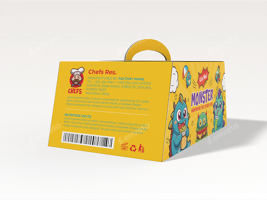 Kids Food Meal Template for Packaging 儿童食品餐盒包装(图3)