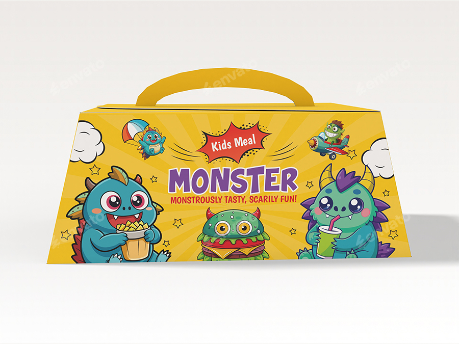 Kids Food Meal Template for Packaging 儿童食品餐盒包装(图1)